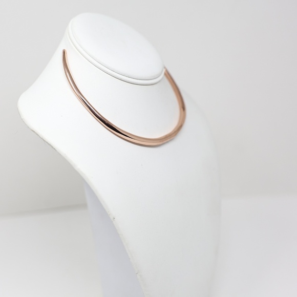 Alexis Bittar Essentials Thin Collar 14k Gold Plated Rose Gold Choker Necklace - Picture 2 of 3